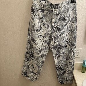 Chico's Blueish grey and White Patterned Chinos